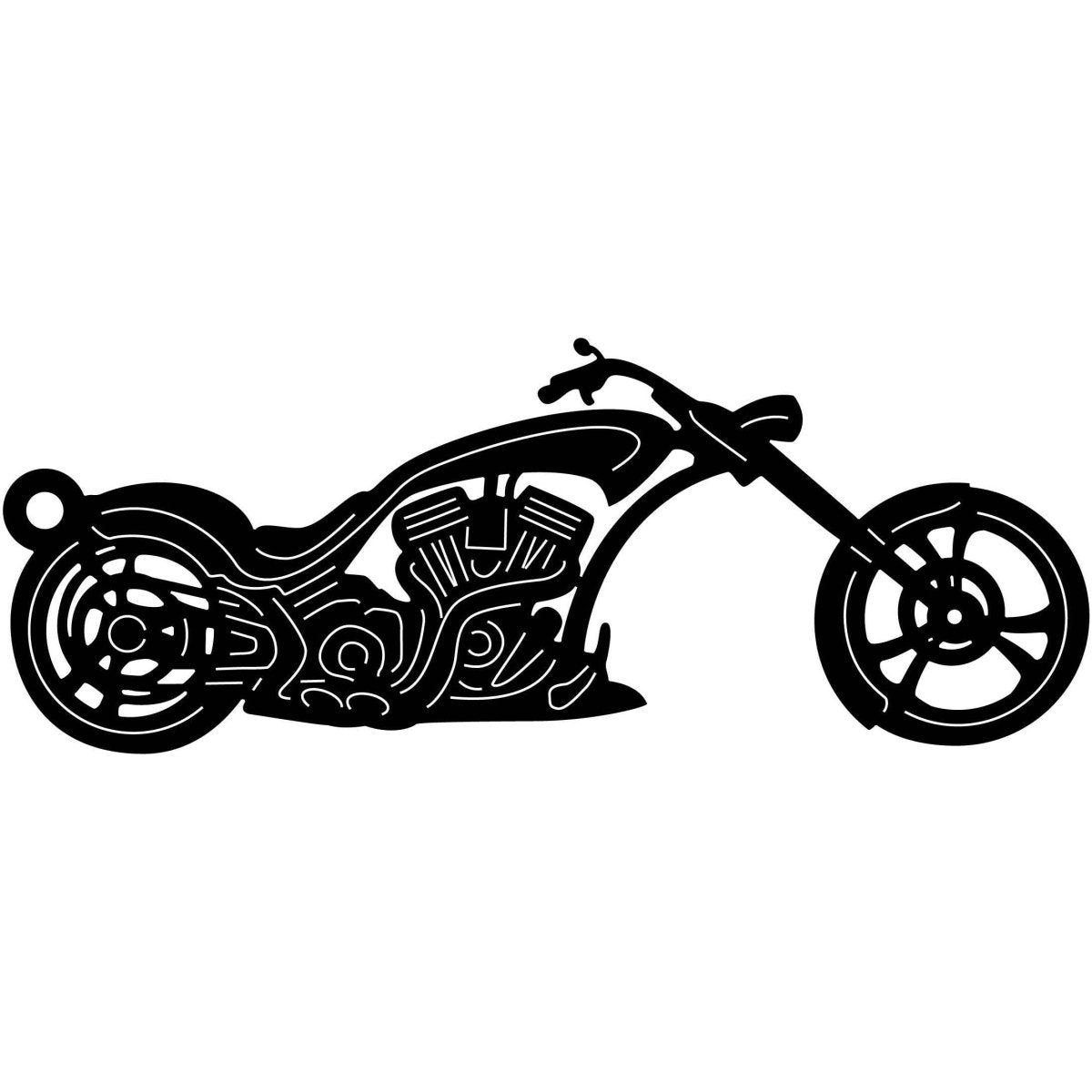 Motorcycle 004 With Ring DXF File Cut Ready for CNC