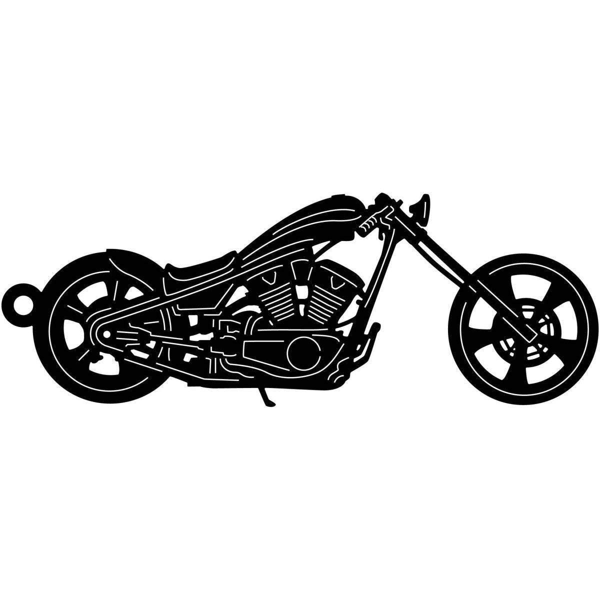 Motorcycle 005 With Ring DXF File Cut Ready for CNC