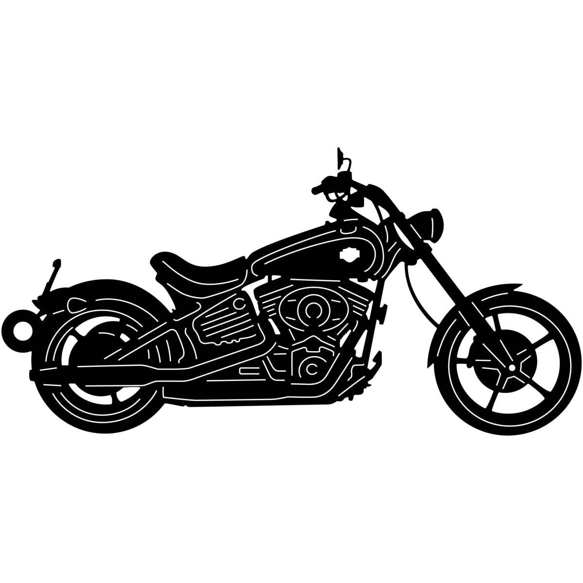 Motorcycle 007 With Ring DXF File Cut Ready for CNC