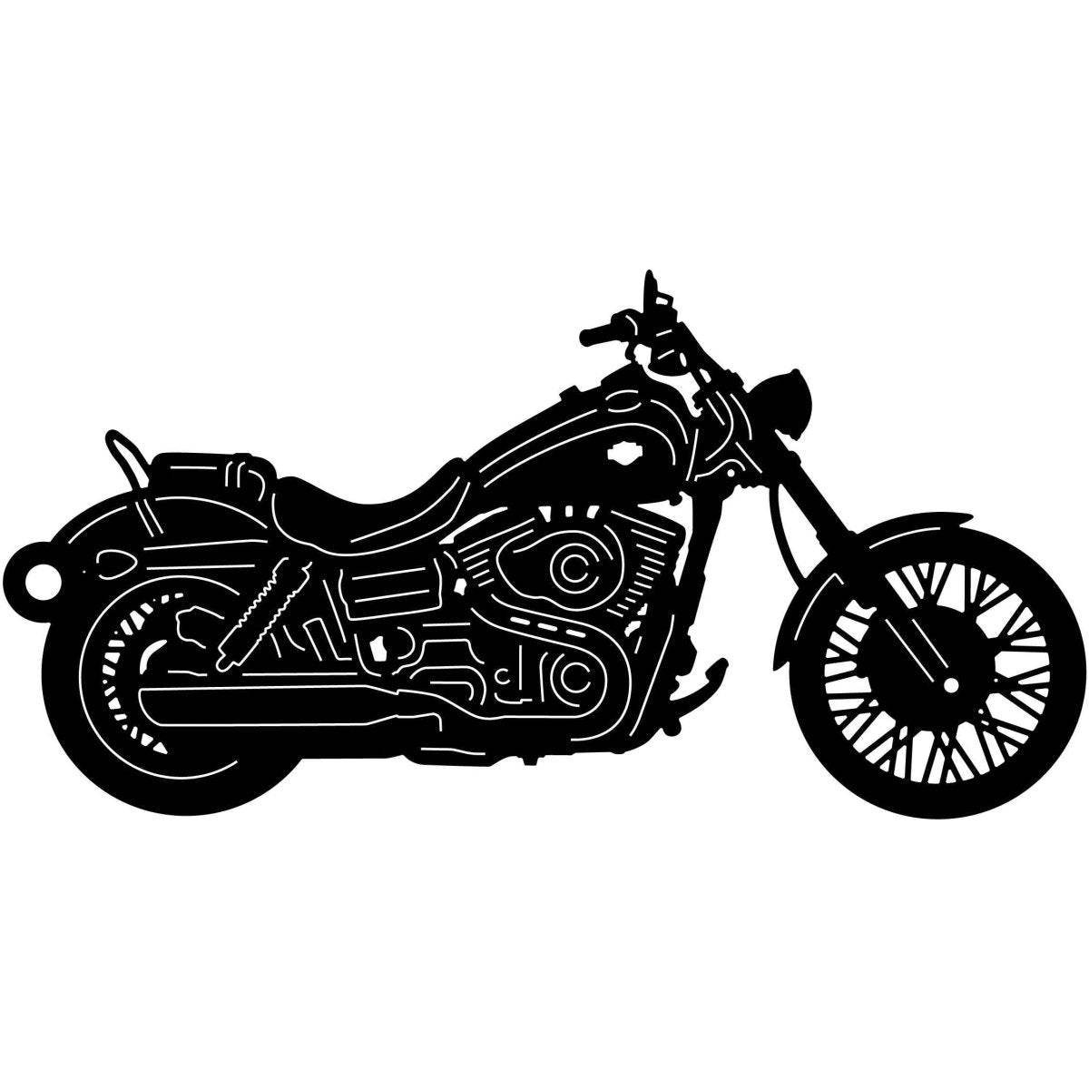 Motorcycle 008 With Ring DXF File Cut Ready for CNC