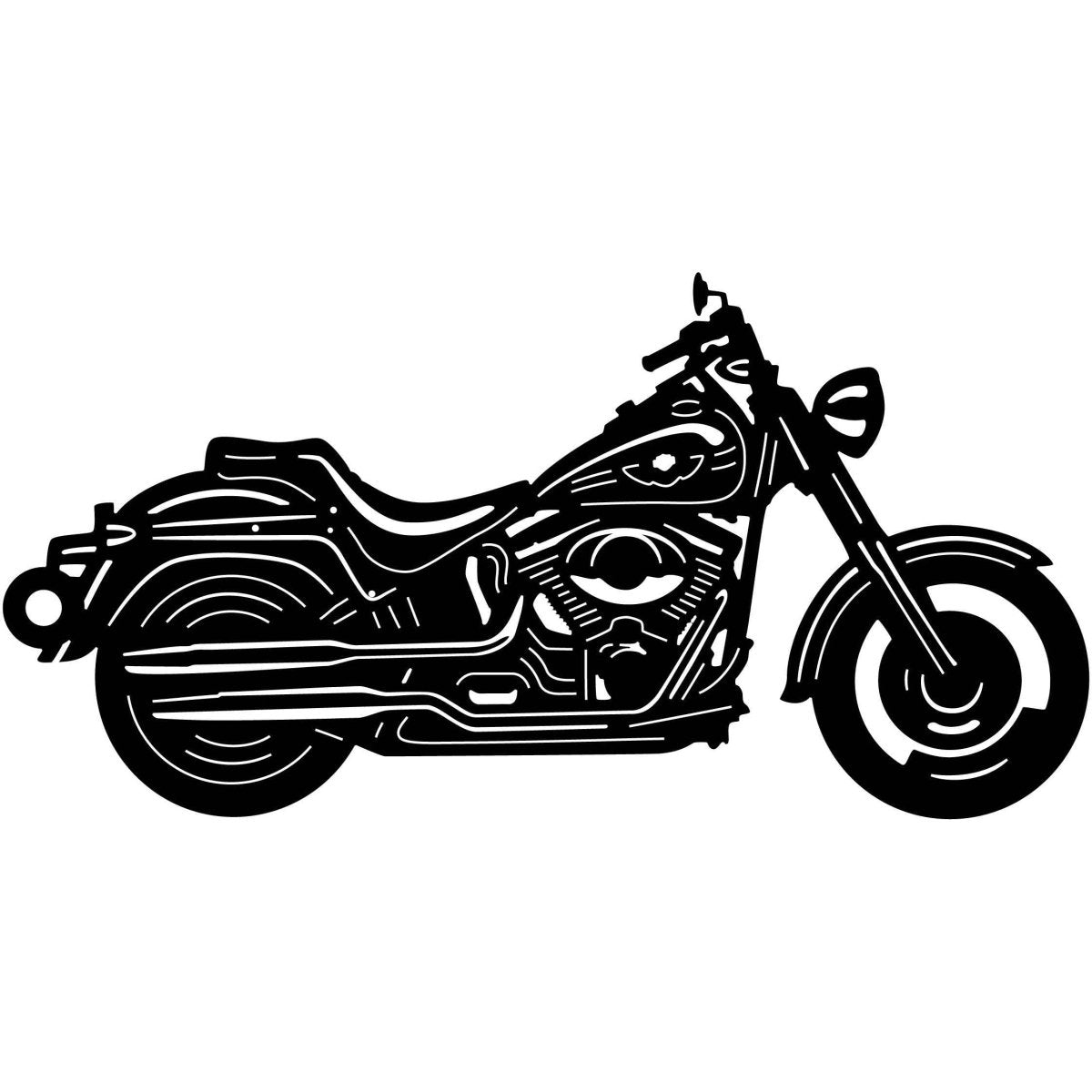 Motorcycle 009 With Ring DXF File Cut Ready for CNC