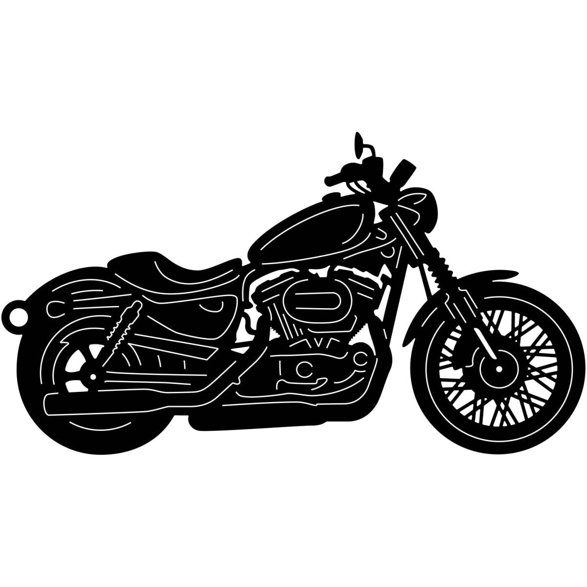 Motorcycle 011 With Ring DXF File Cut Ready for CNC