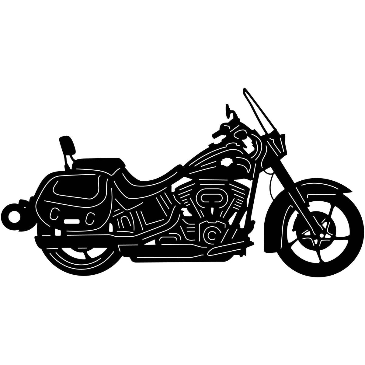 Motorcycle 012 With Ring DXF File Cut Ready for CNC