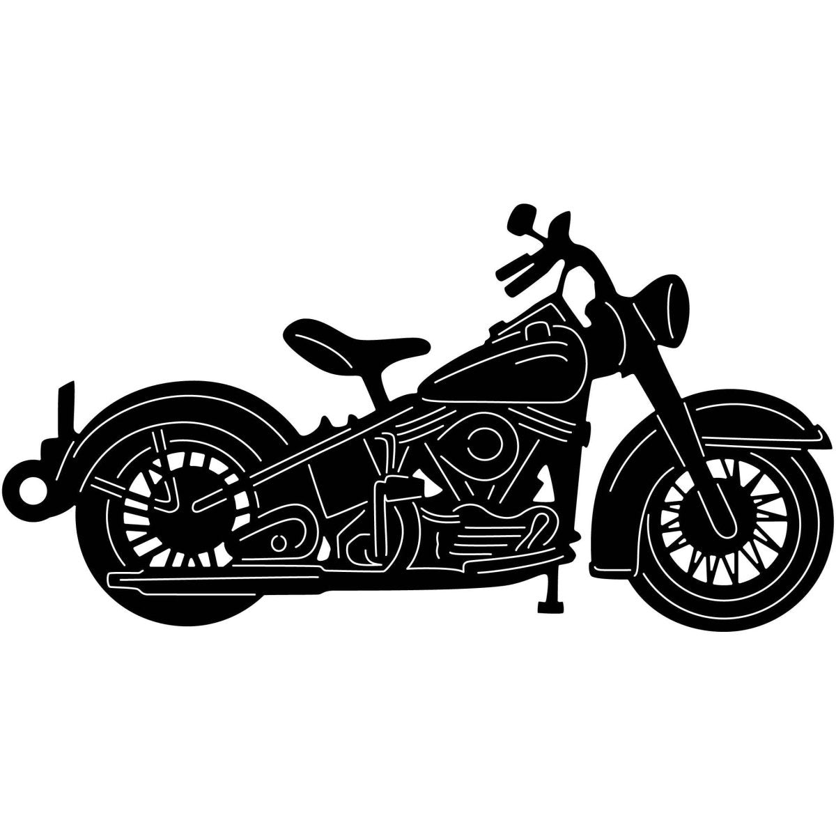 Motorcycle 013 With Ring DXF File Cut Ready for CNC