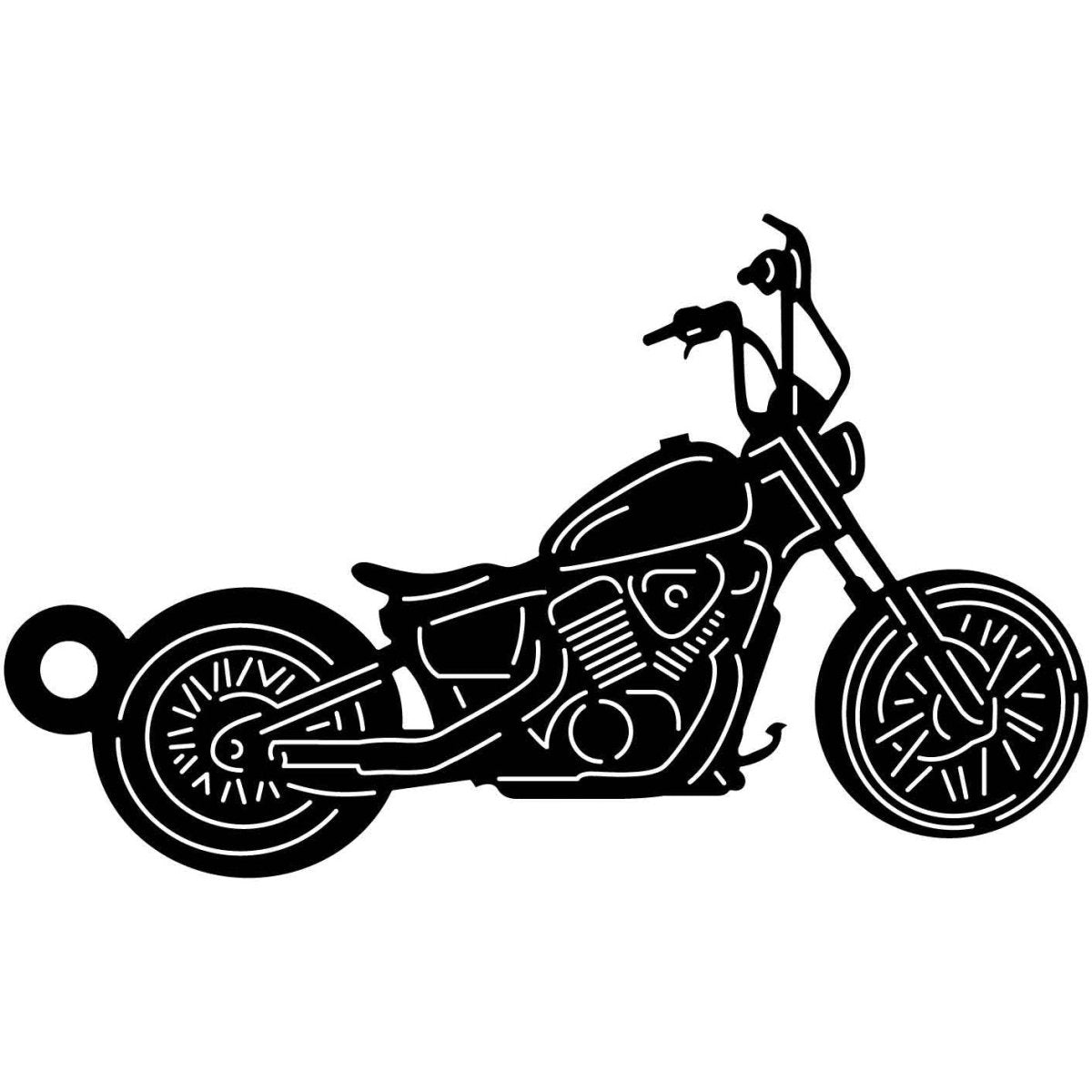 Motorcycle 018 With Ring DXF File Cut Ready for CNC