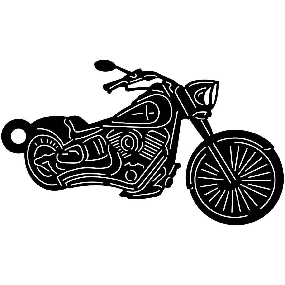 Motorcycle 019 With Ring DXF File Cut Ready for CNC