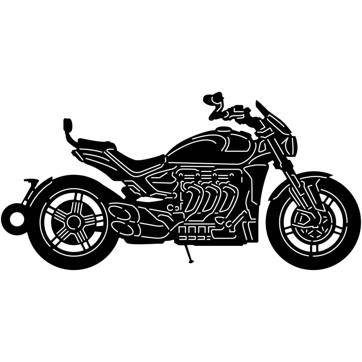 Motorcycle 020 With Ring DXF File Cut Ready for CNC