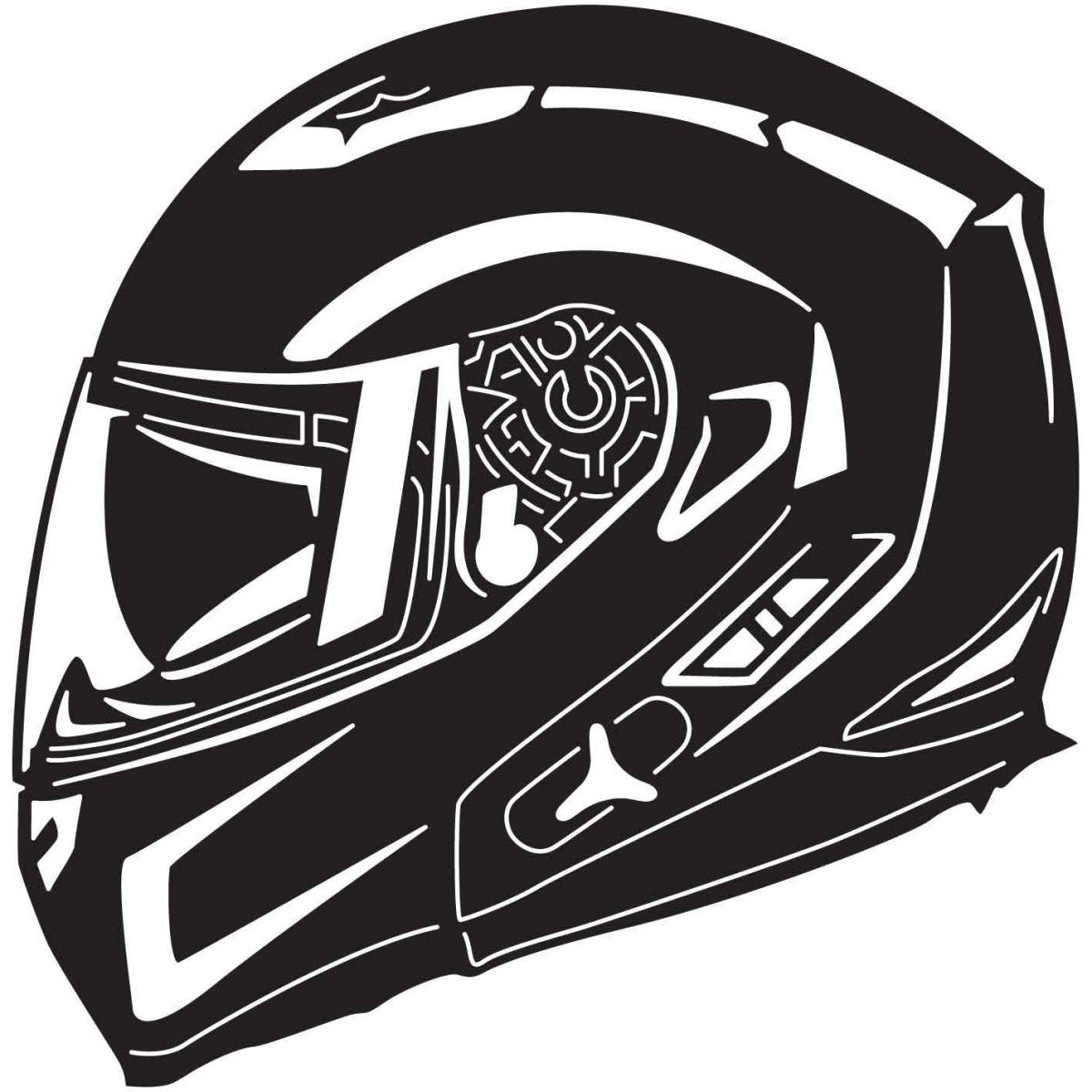 Motorcycle Helmet 17 DXF File Cut Ready for CNC