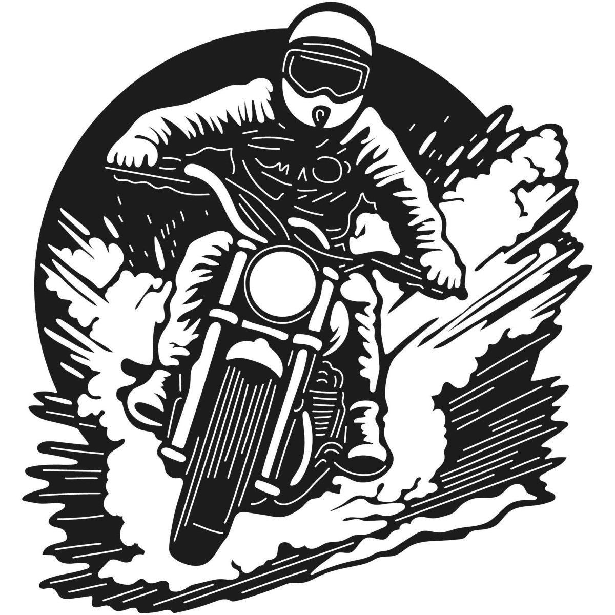 Motorcycle scene 11 DXF File Cut Ready for CNC