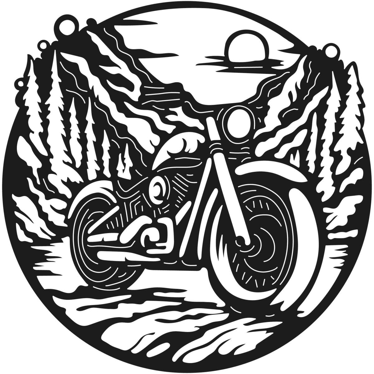 Motorcycle scene 13 DXF File Cut Ready for CNC