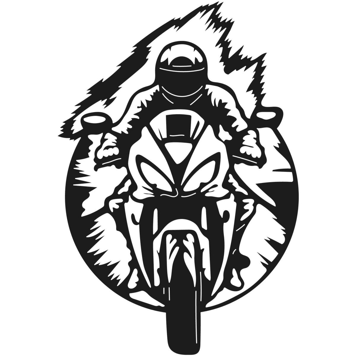 Motorcycle scene 22 DXF File Cut Ready for CNC