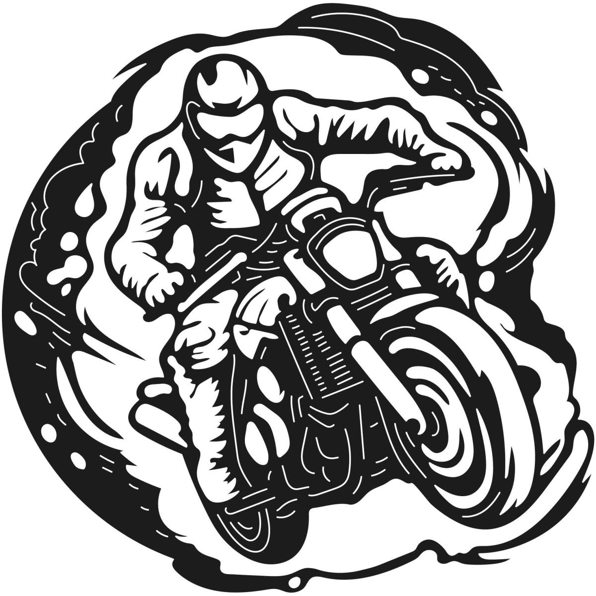 Motorcycle scene 25 DXF File Cut Ready for CNC