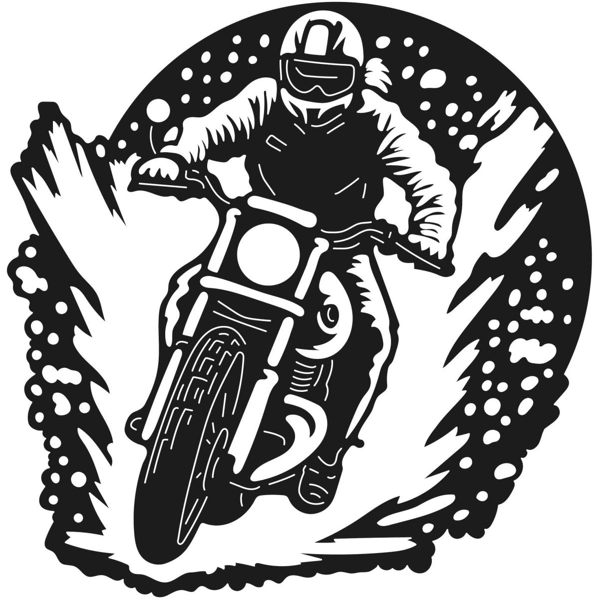 Motorcycle scene 28 DXF File Cut Ready for CNC