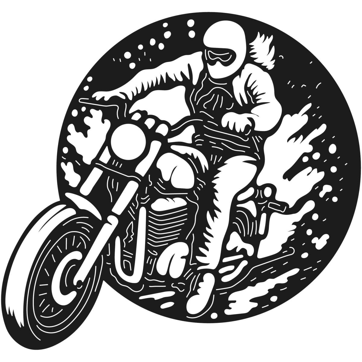 Motorcycle scene 29 DXF File Cut Ready for CNC