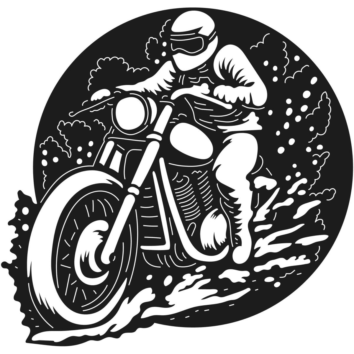 Motorcycle scene 30 DXF File Cut Ready for CNC