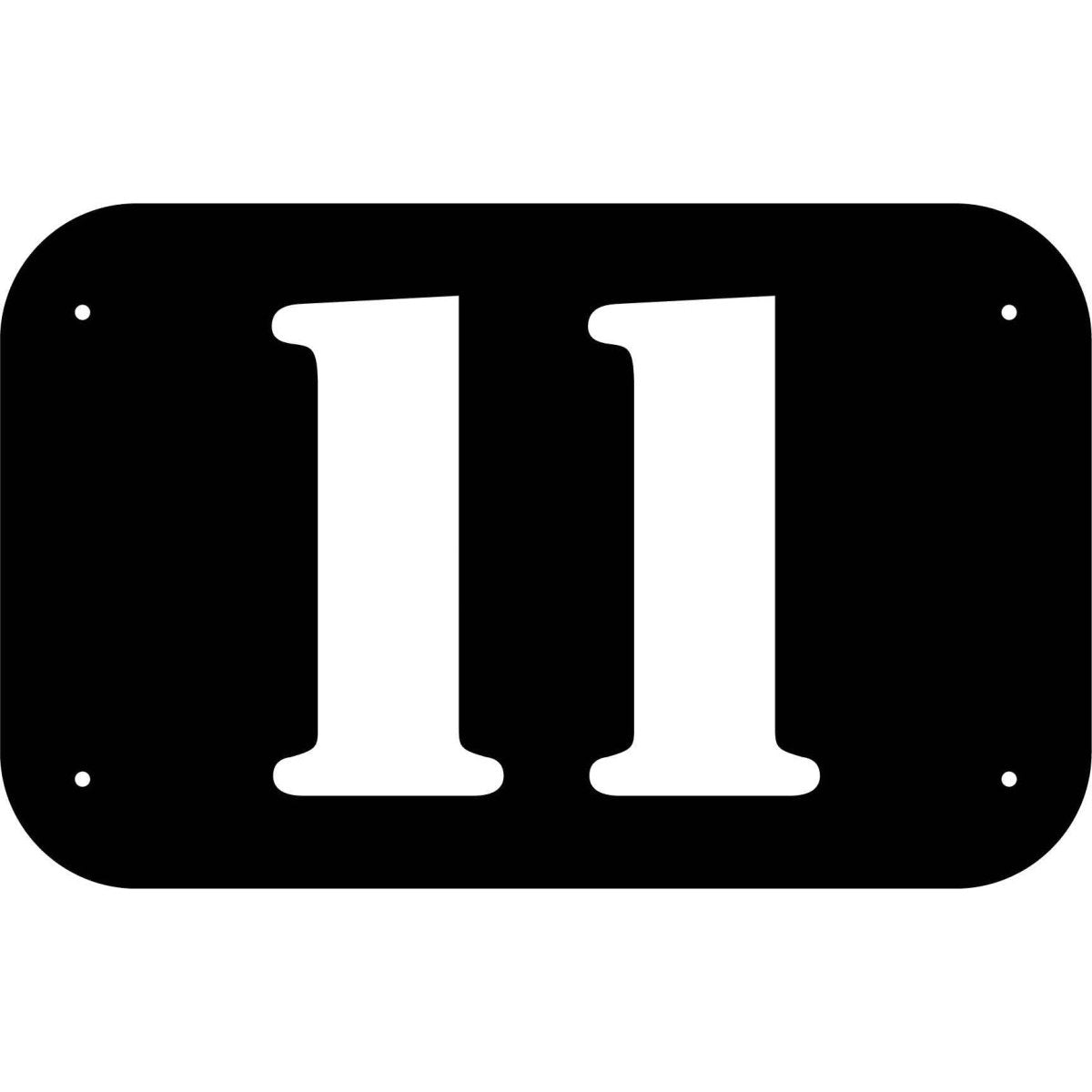 Number 11 in rounded Square Plaque DXF File Cut Ready for CNC