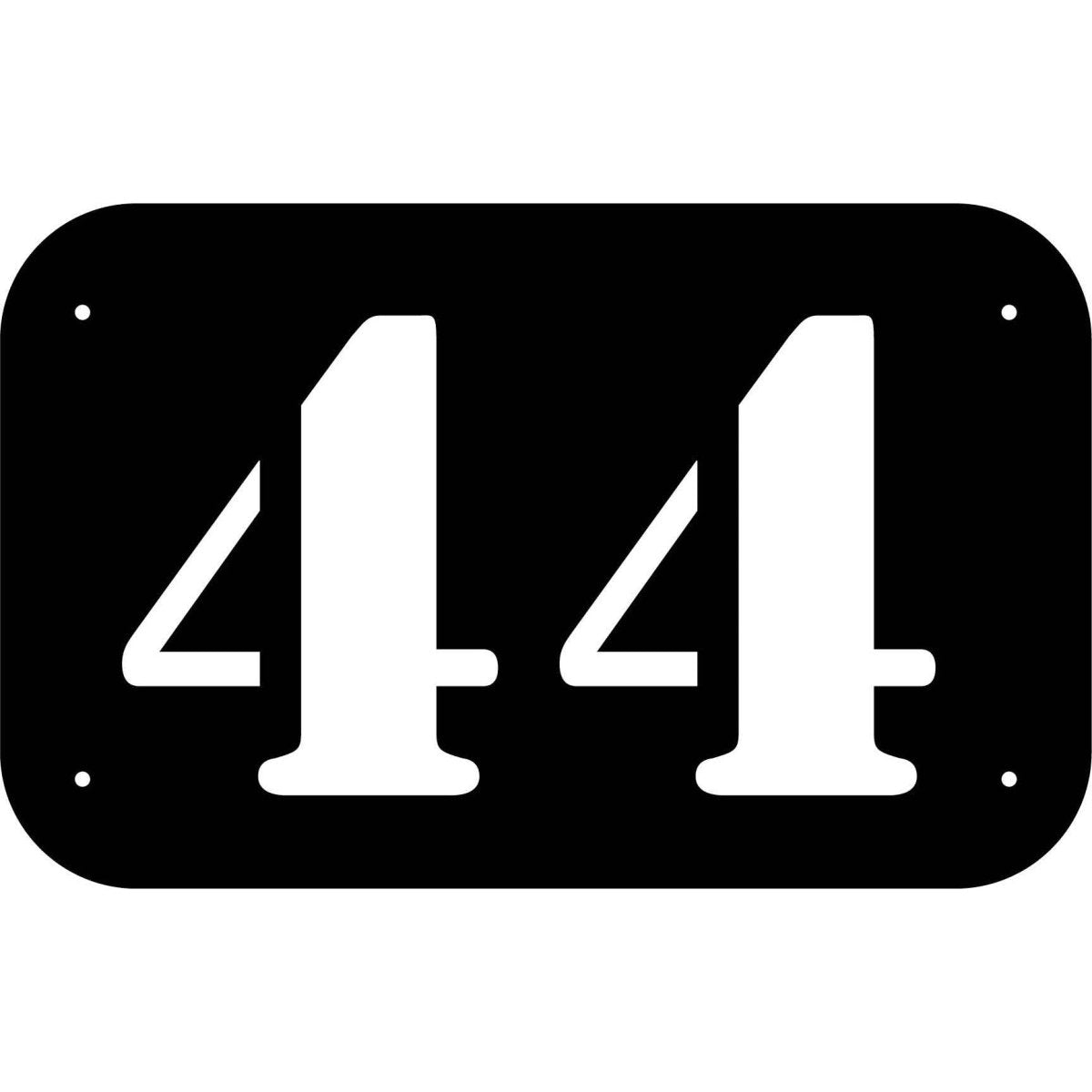 Number 44 in rounded Square Plaque DXF File Cut Ready for CNC