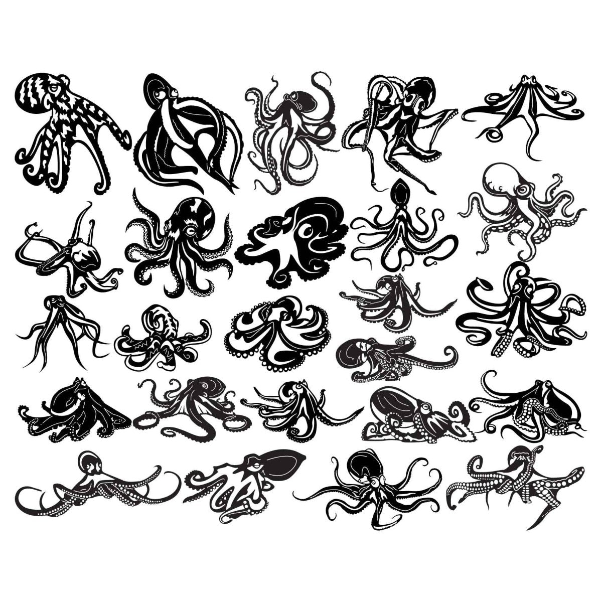 Animal Figure DXF Files | Octopus CNC Cutting Design – DXFforCNC