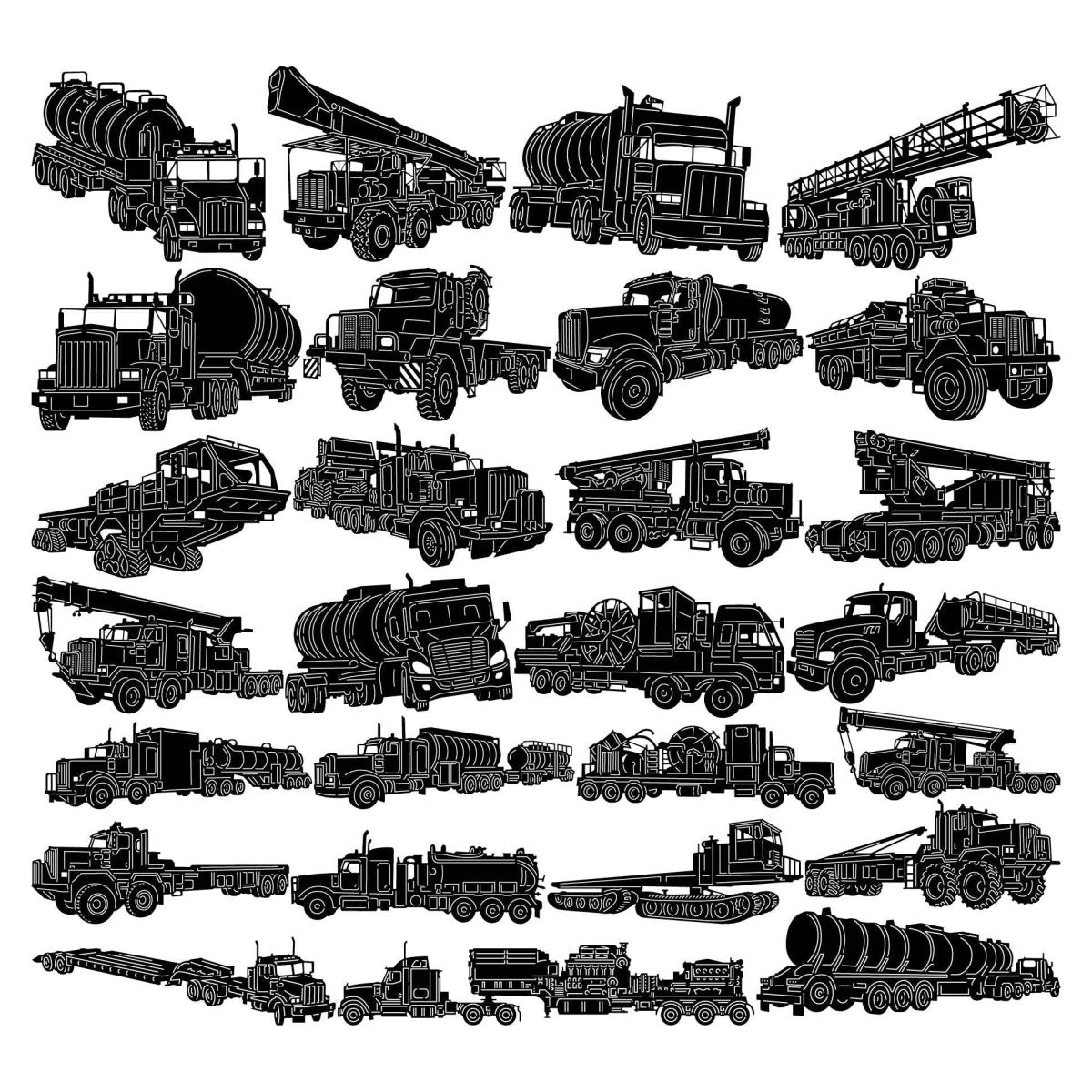 Oilfield Trucks-DXF files Cut Ready for CNC-DXFforCNC.com