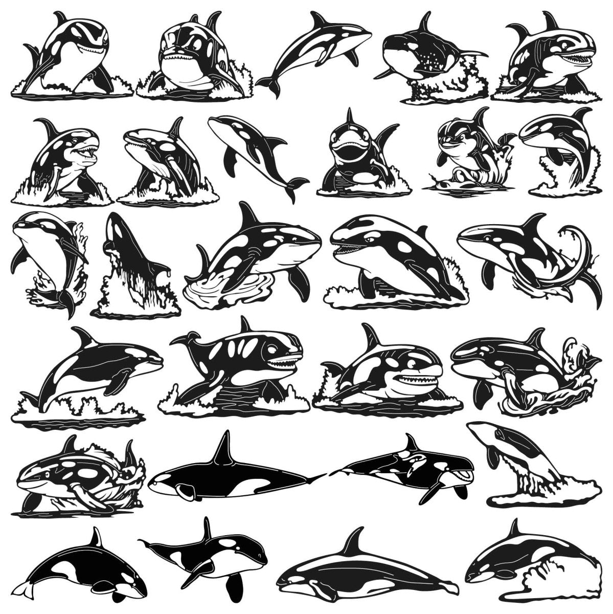 Orka Killer Whale DXF Files Cut Ready for CNC Machines-DXFforCNC.com