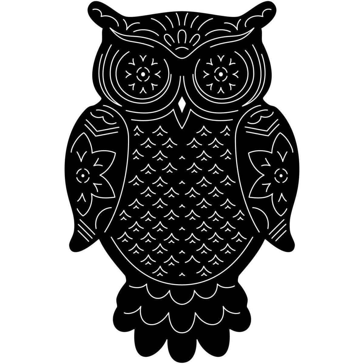 Owl Ornamental-DXF filec ut ready for cnc machines-DXFforCNC.com