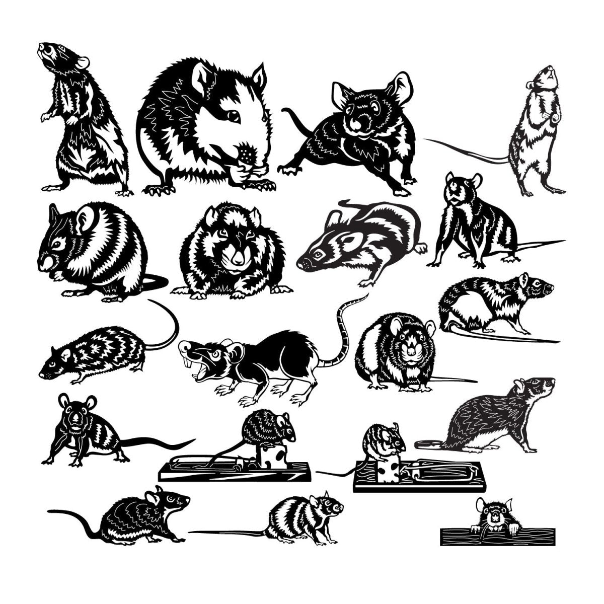 Rats and Mouse DXF files for CNC machines-DXFforCNC.com