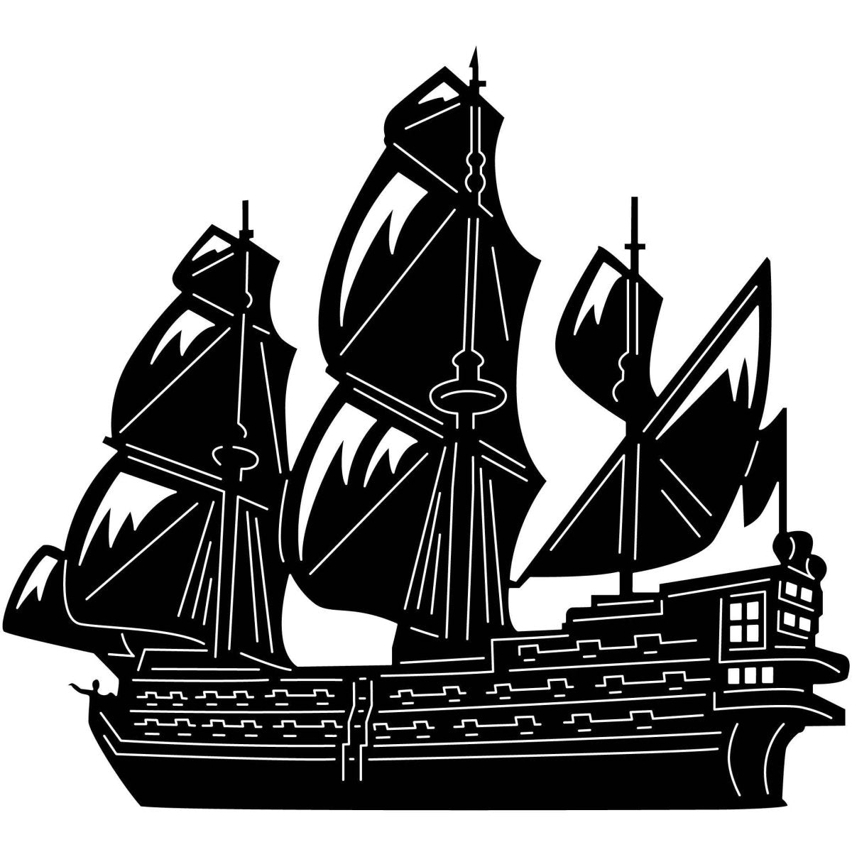 Sailing Boats and Ships 08 DXF File Cut Ready for CNC