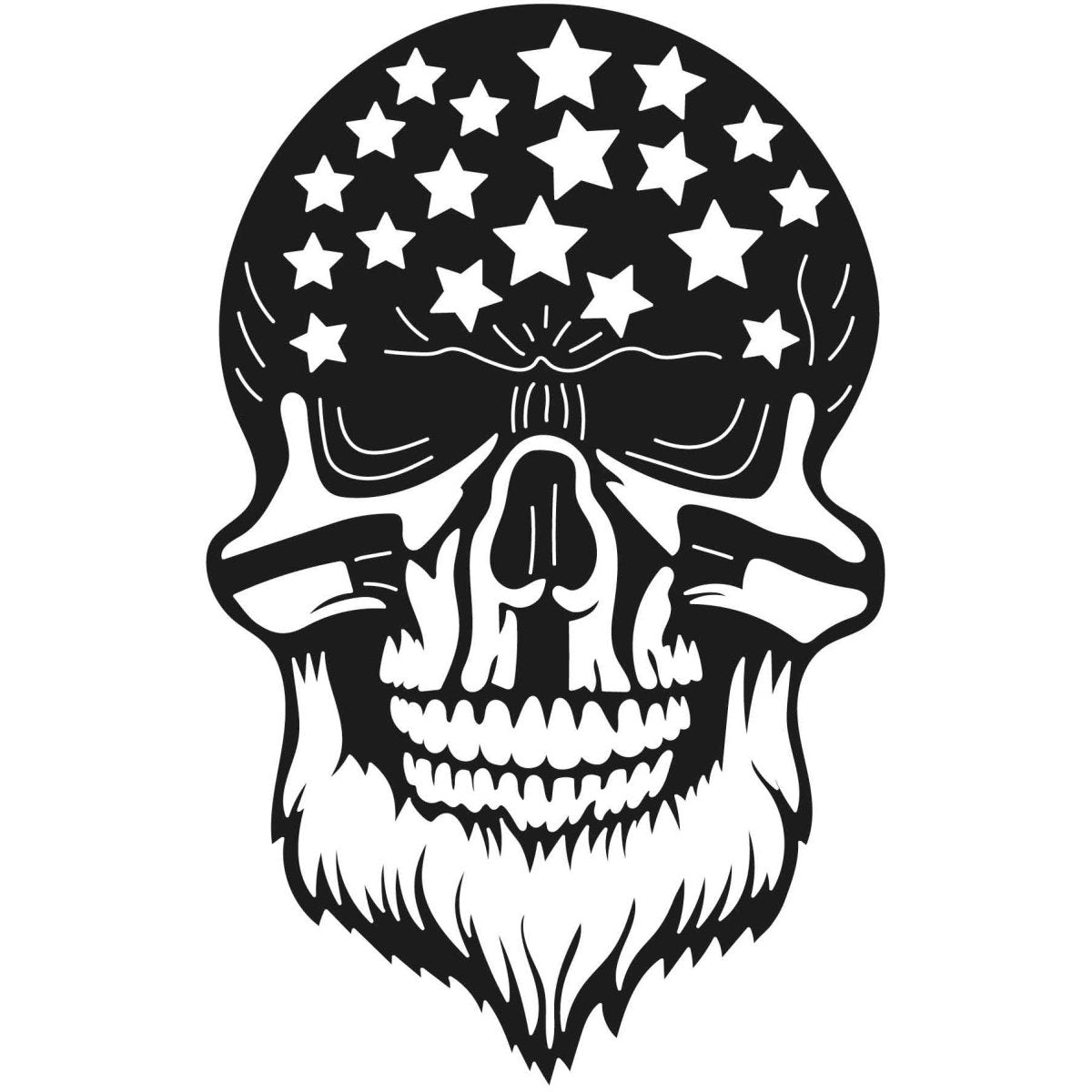 Skull Bearded with USA Flag 004