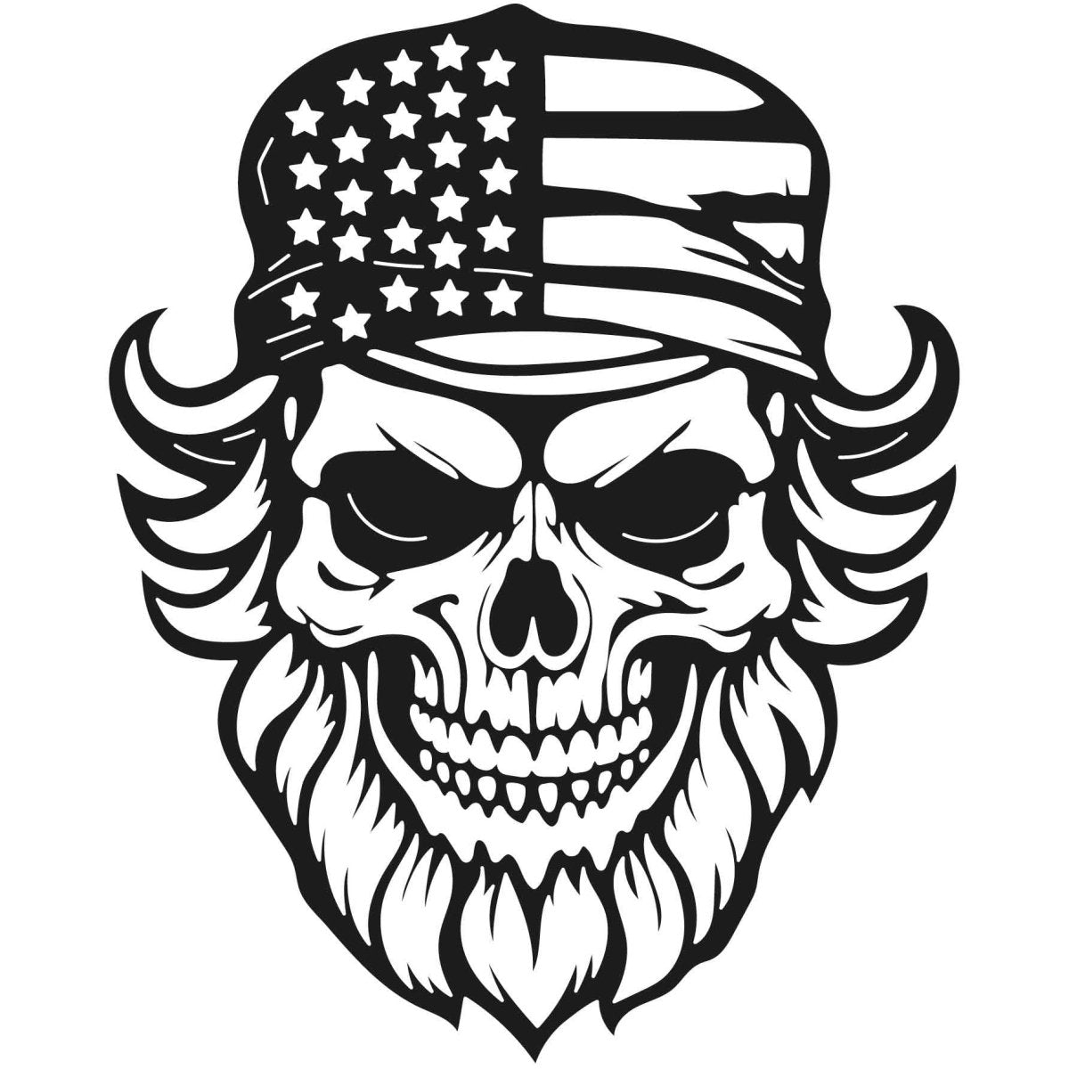 Skull Bearded with USA Flag 005