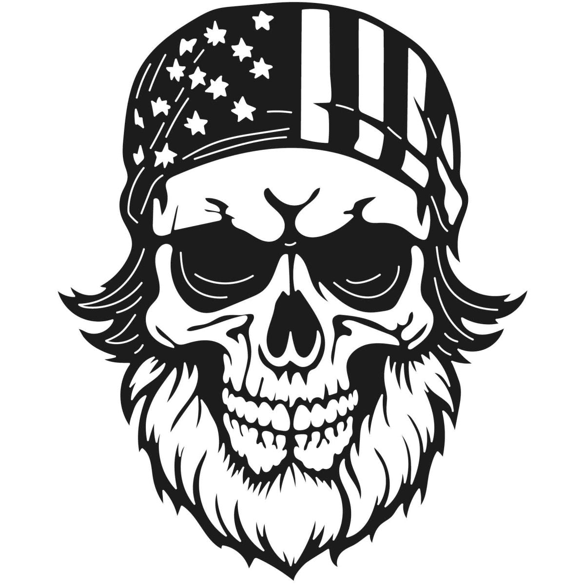 Skull Bearded with USA Flag 010