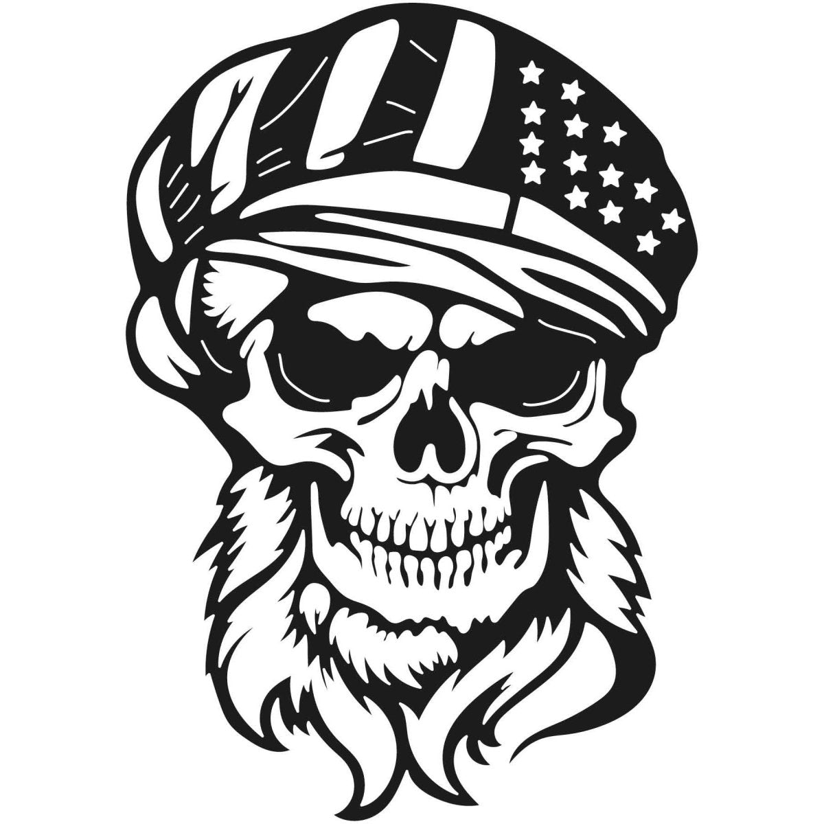 Skull Bearded with USA Flag 014