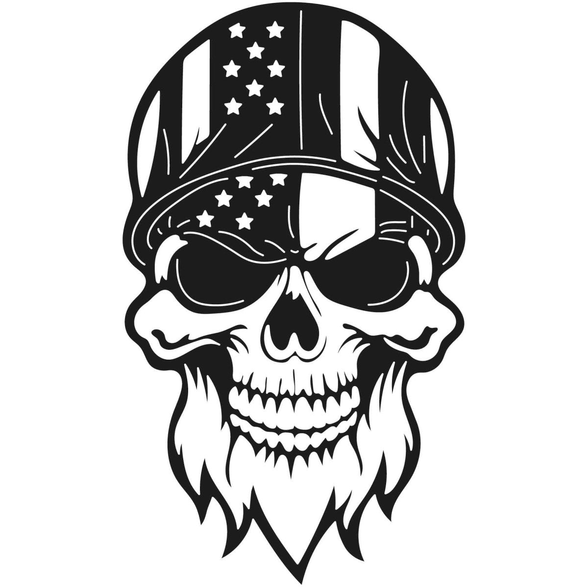 Skull Bearded with USA Flag 016