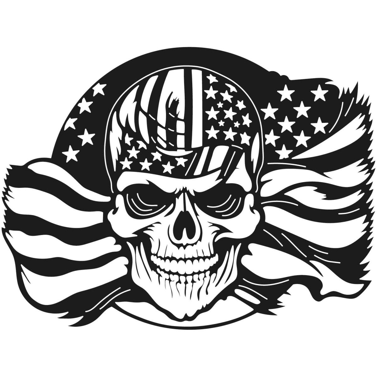 Skull Bearded with USA Flag 019