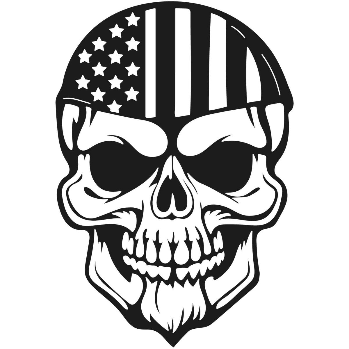 Skull Bearded with USA Flag 020