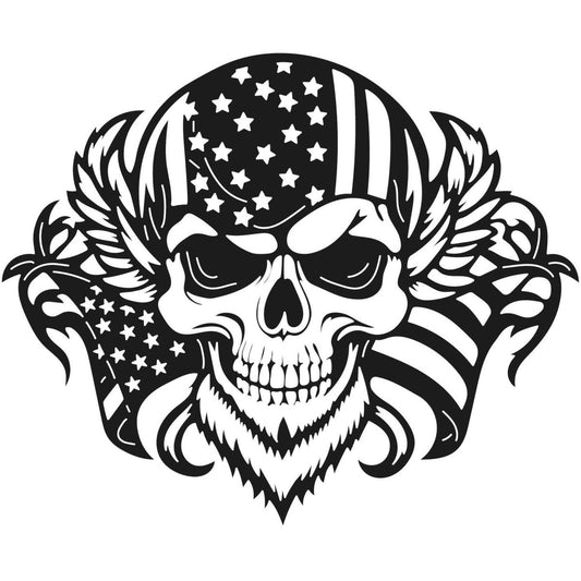 Skull Bearded with USA Flag 021