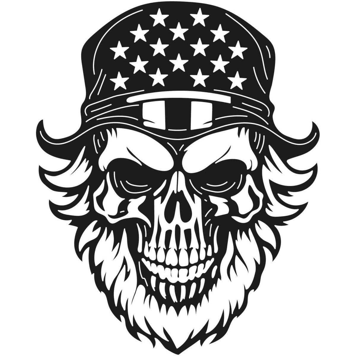 Skull Bearded with USA Flag 022