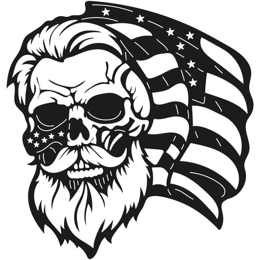 Skull Bearded with USA Flag 024