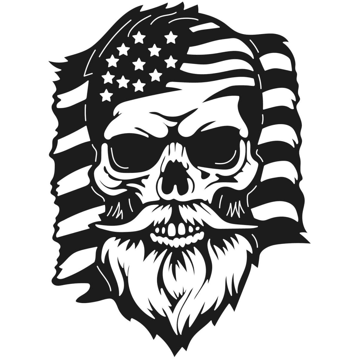 Skull Bearded with USA Flag 026