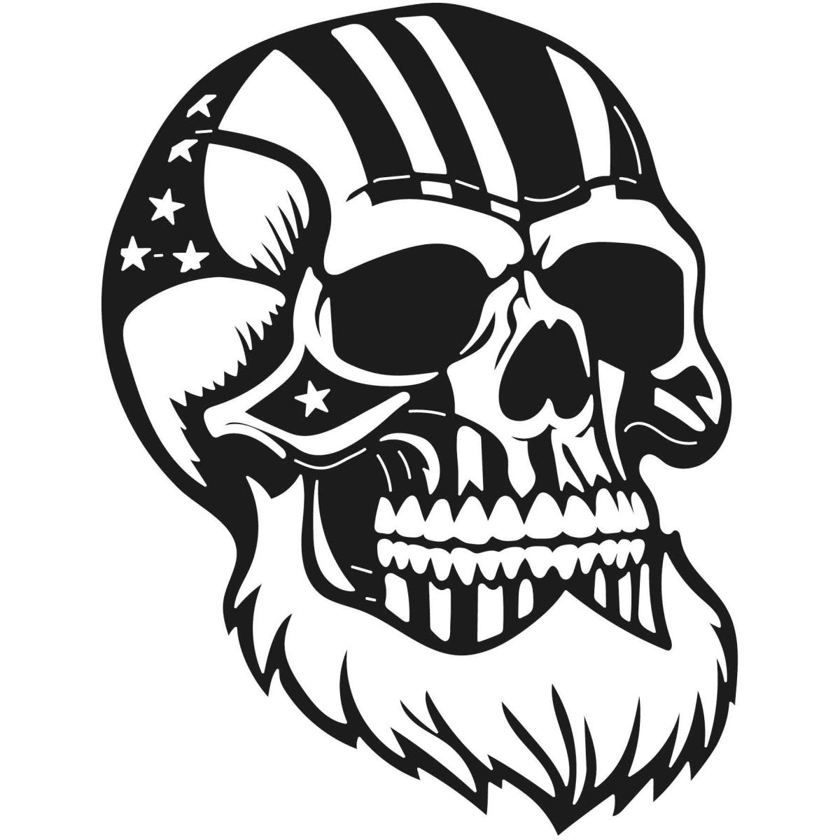 Skull Bearded with USA Flag 028