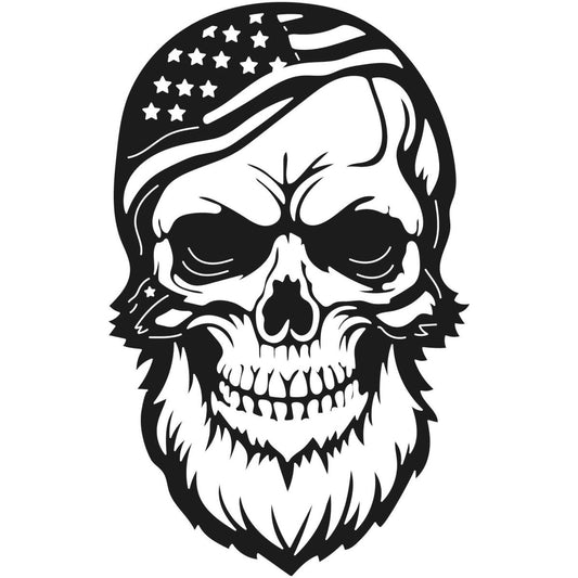 Skull Bearded with USA Flag 029