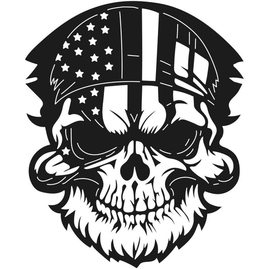 Skull Bearded with USA Flag 030