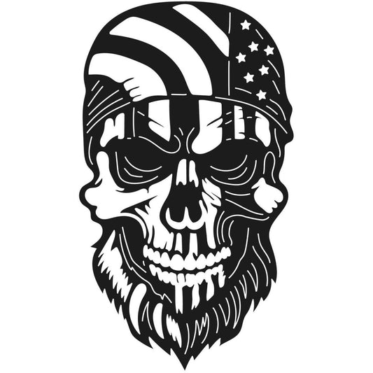 Skull Bearded with USA Flag 031