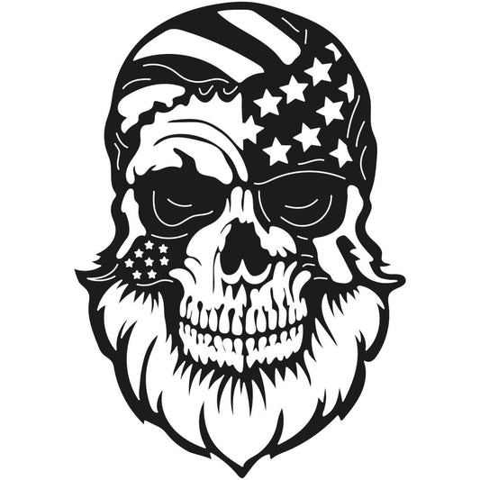 Skull Bearded with USA Flag 032