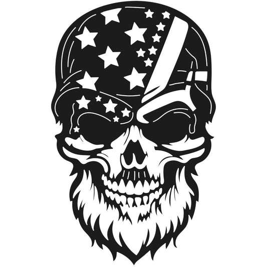 Skull Bearded with USA Flag 033