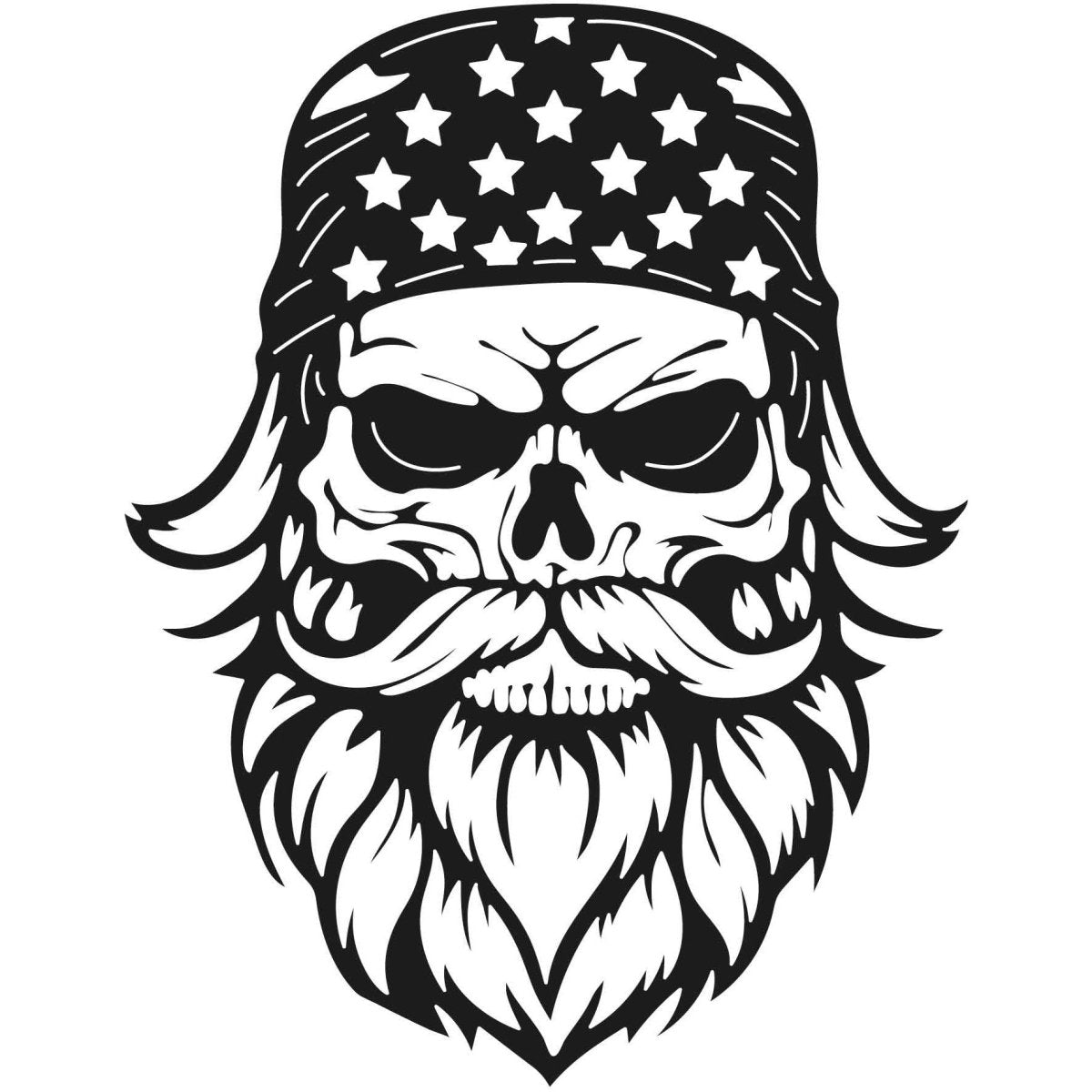 Skull Bearded with USA Flag 034