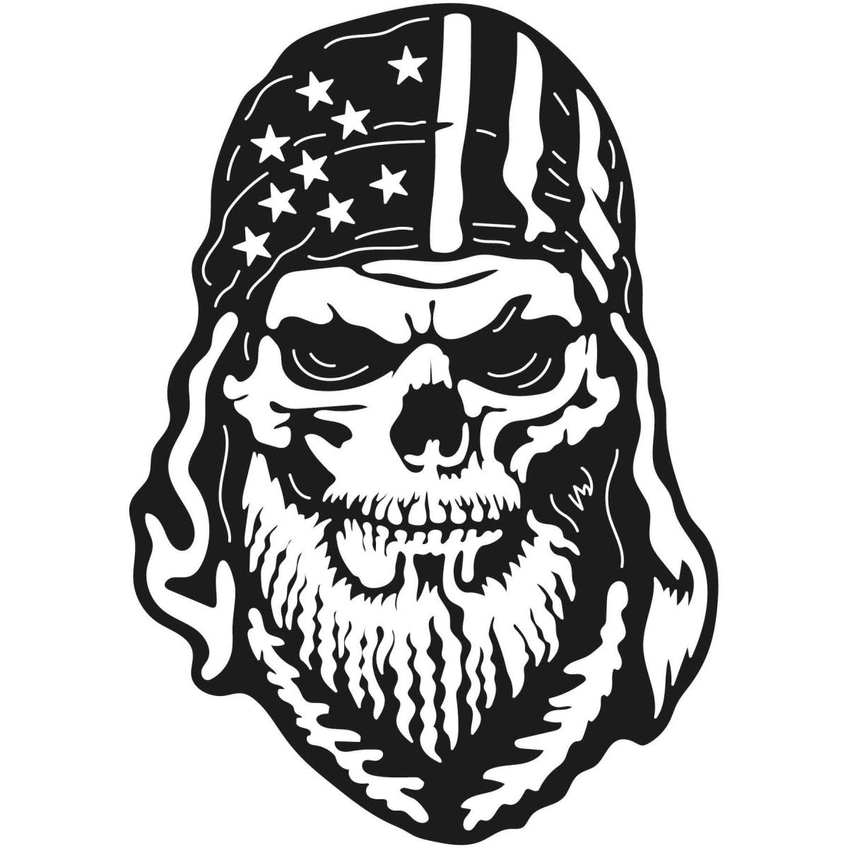 Skull Bearded with USA Flag 037