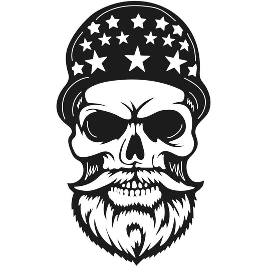 Skull Bearded with USA Flag 039