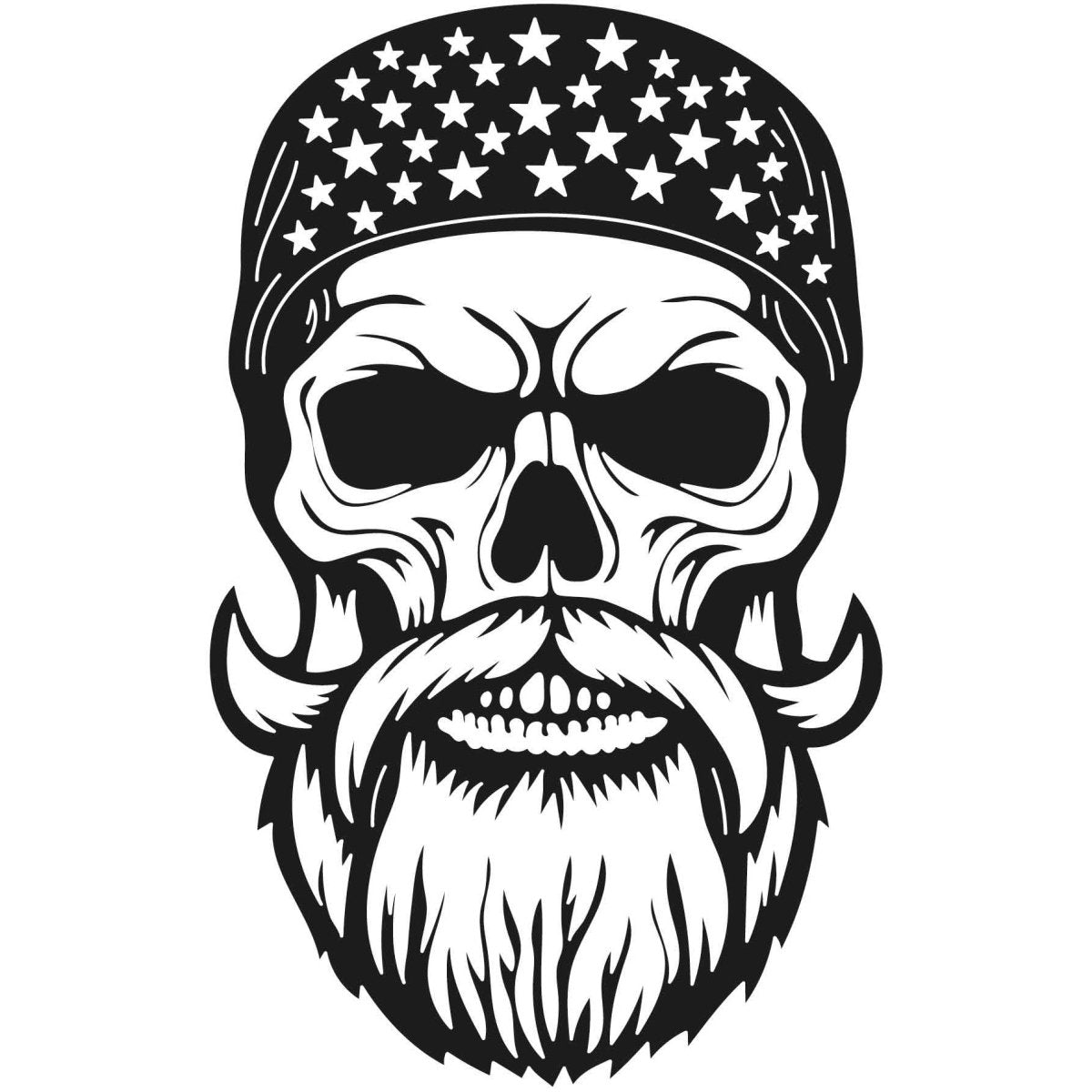 Skull Bearded with USA Flag 040