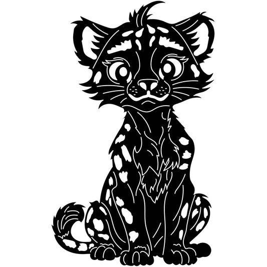 Small Cat Cartoon Pixar Style 07 FREE DXF Files for CNC-DXFforCNC.com