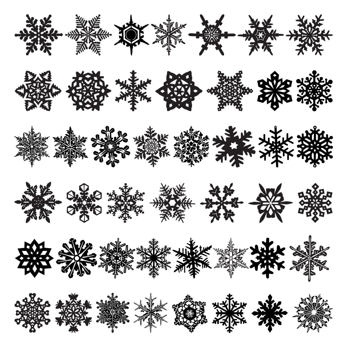 Snowflakes Ice Crystals DXF Files for CNC Machines-DXFforCNC.com